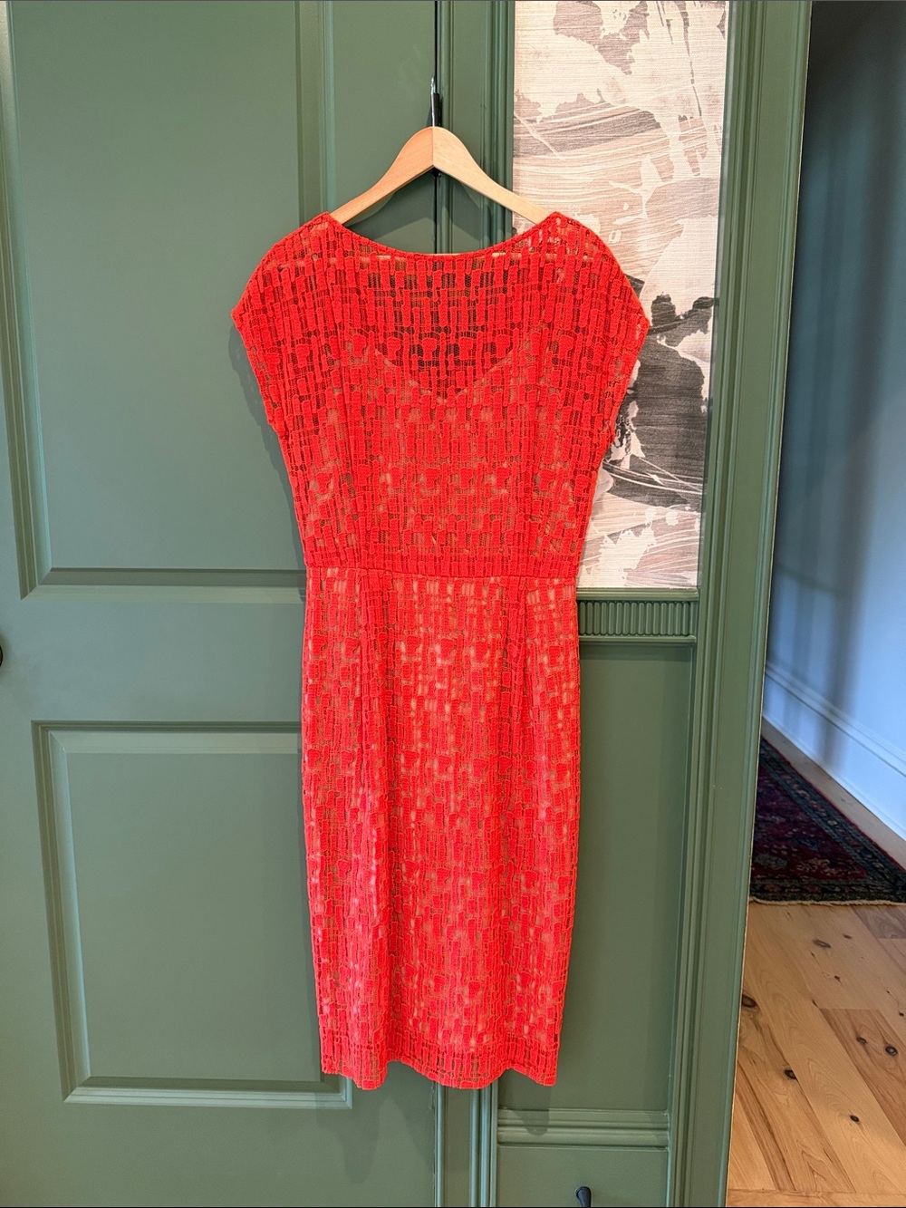 Lela Rose Coral Lace Sheath Dress